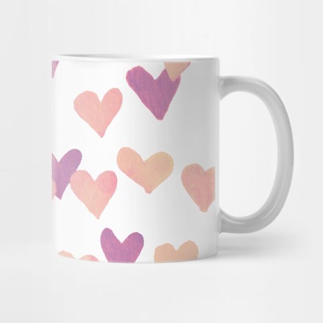 Valentine’s Day Watercolor Hearts – pastel pink by wackapacka